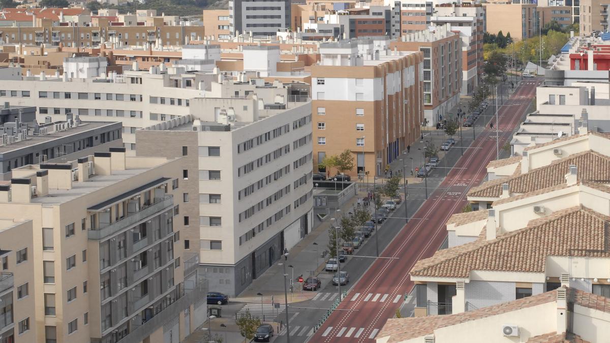 Vista aérea del Raval Universitari, una de las zonas de la ciudad con el mercado de alquiler más tensionado.