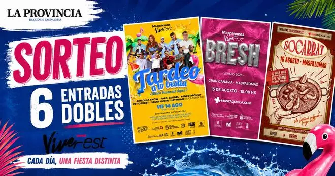 Sorteo Maspalomas Vive Fest 2026: LA PROVINCIA regala entradas dobles para disfrutar de tres días de fiesta en Maspalomas