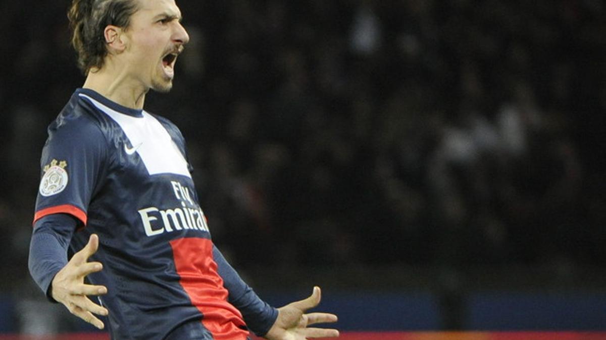 Ibrahimovic, del París Saint-Germain, celebra un gol contra el Lille, el pasado 22 de diciembre.