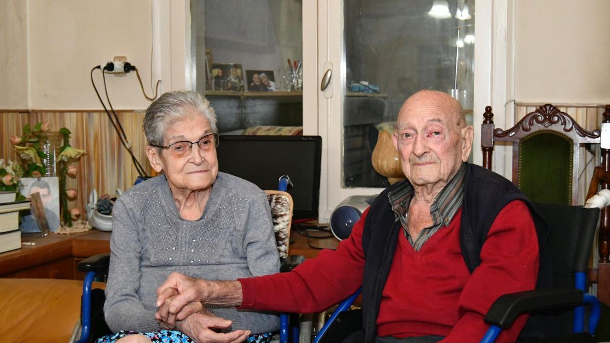 Els figuerencs Marta Margall i Miquel Padrosa fa 75 anys que estan units