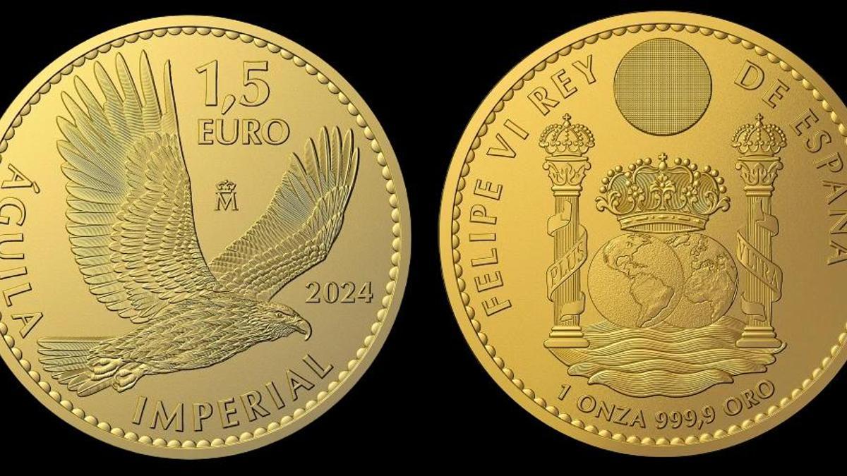 Moneda de 1,5 euros que conmemora al águila imperial
