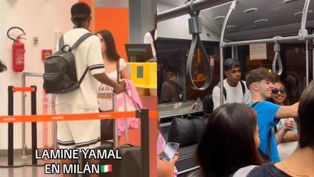Lamine Yamal sorprende a los pasajeros de un vuelo en Milán... Y desata a la locura en el autobús del aeropuerto