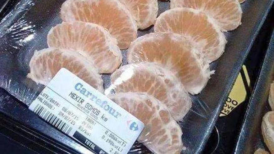 Mandarinas peladas que lanzó Carrefour hace unos años.