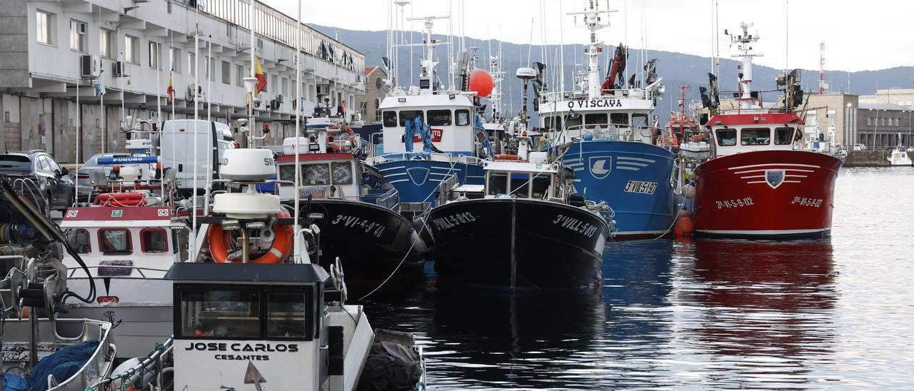 Flota del cerco amarrada en O Berbés a principios de diciembre