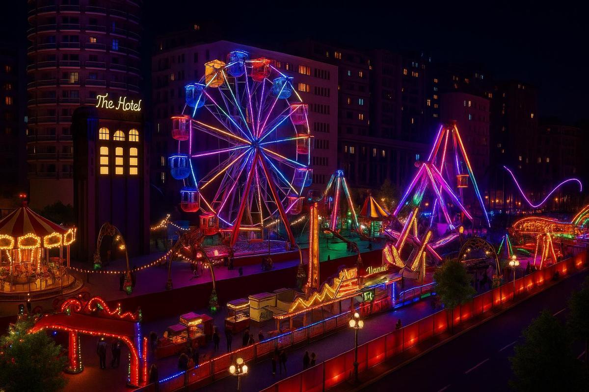 Así será la feria de atracciones de Santa Catalina en la Navidad 2025.