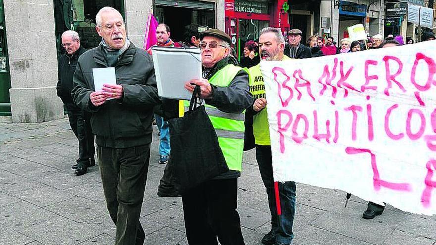 Una de las manifestaciones de los preferentistas zamoranos.