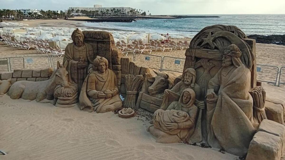 Belén de arena en Las Canteras.