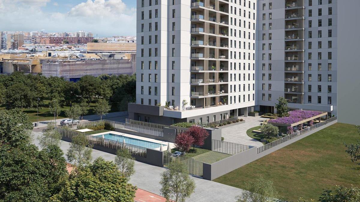 Recreación gráfica del Edificio Torrenova, en el barrio de la Cruz del Campo.
