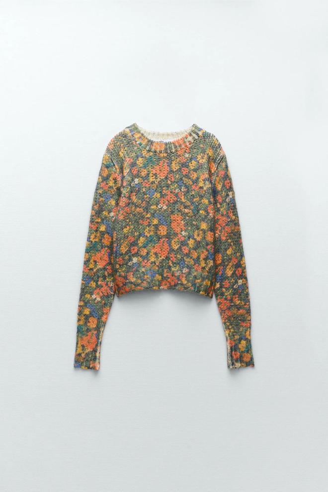 Jersey de estampado floral de Zara