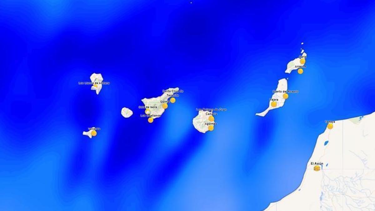 Viento en el mar en Canarias