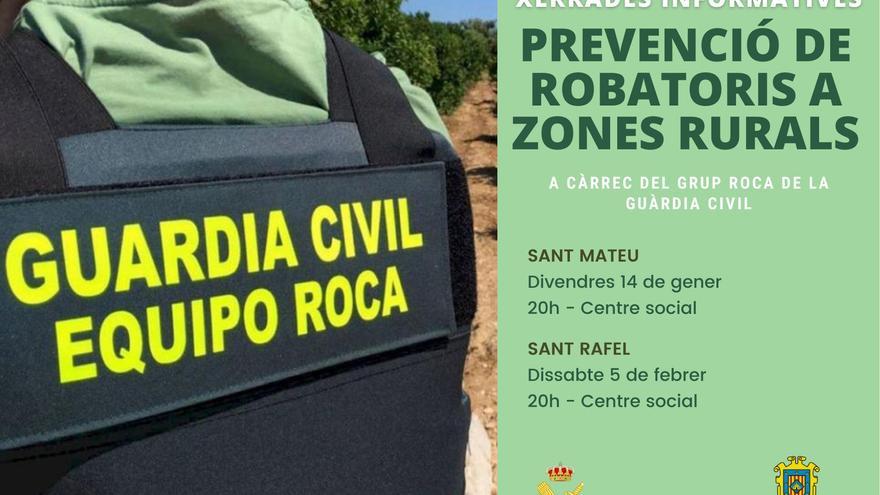La Guardia Civil dará dos charlas informativas para prevenir robos en viviendas rurales en Ibiza