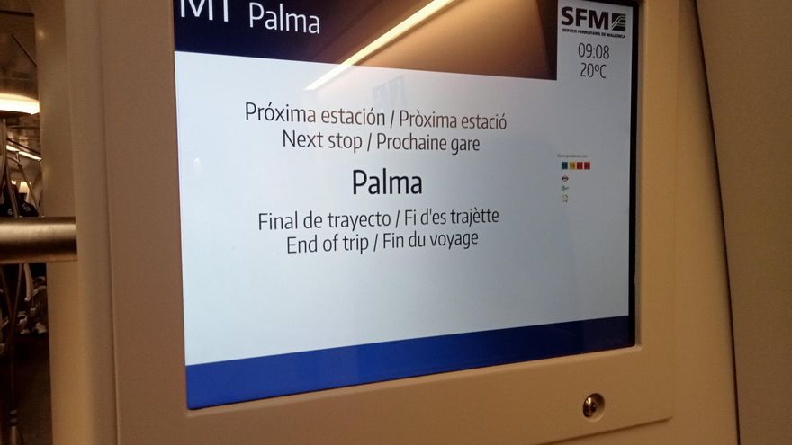 “Fi d’es trajètte”: el catalán correcto desaparece de los trenes de Mallorca