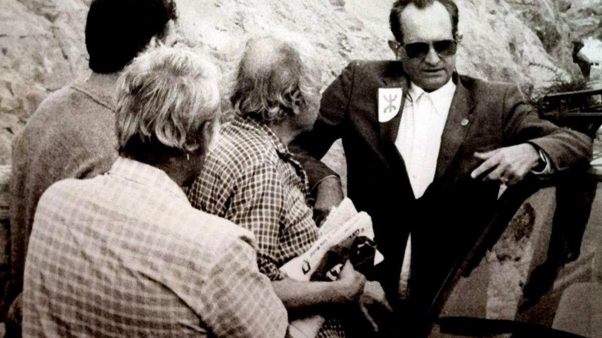 Imagen del independentista canario Antonio Cubillo en Gran Canaria en los años 80. 