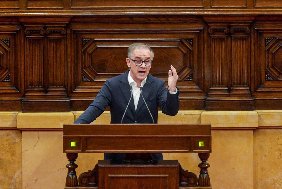 El líder de ERC en el Parlament, Josep Maria Jové, en el debate de política general.