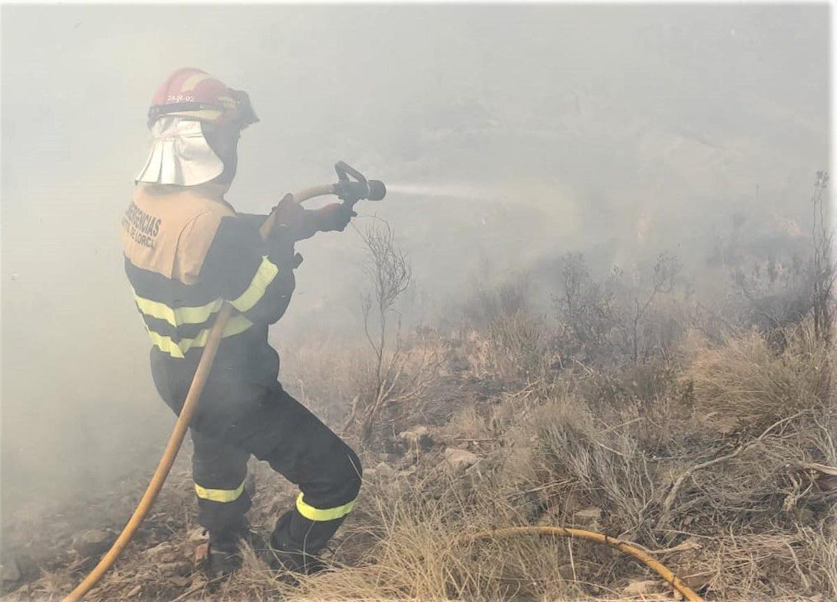 Incendio forestal en Lorca