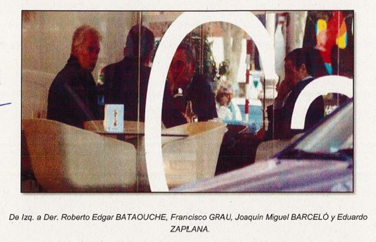 Reunión de Zaplana, Grau, Barceló y Bataouche captada por la Guardia Civil.