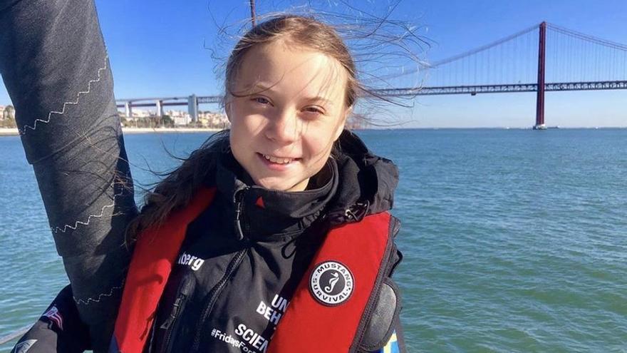 Greta Thunberg llega a Lisboa