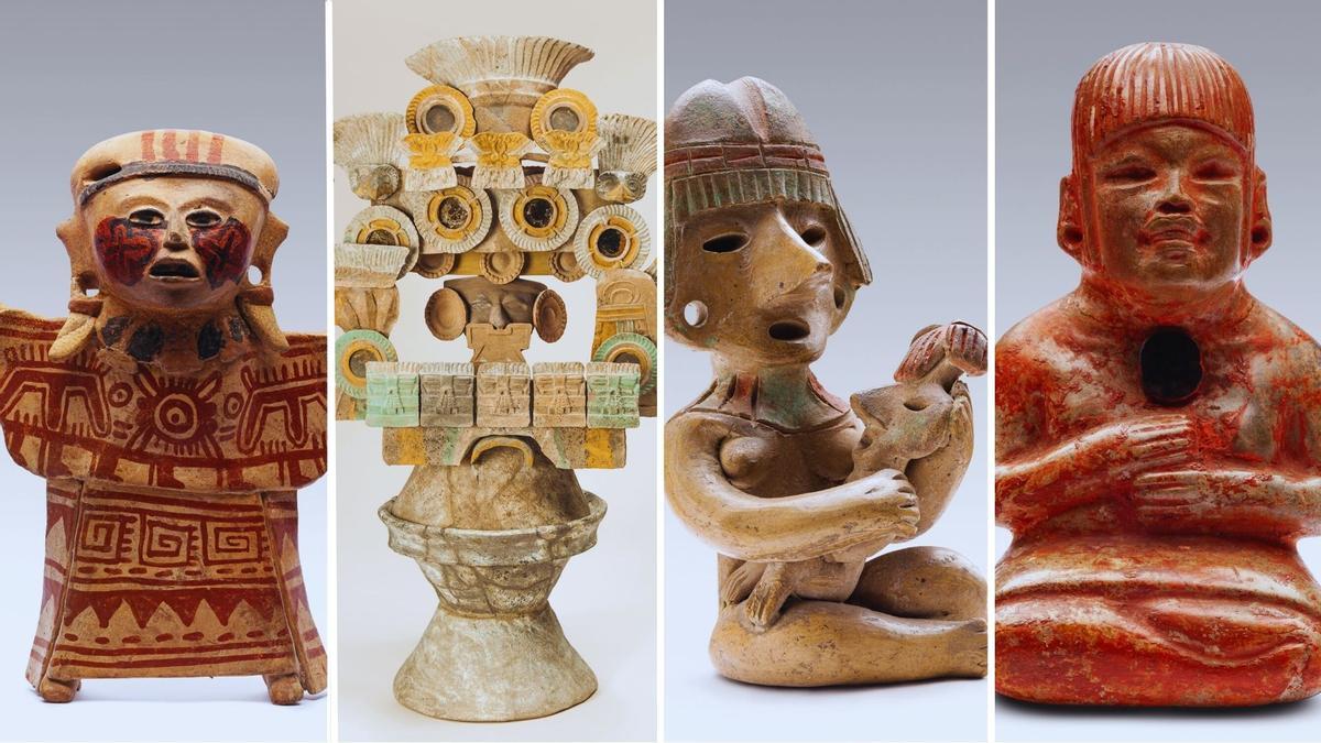 Algunas de las piezas que se exhiben en el Museo Antropológico Nacional.