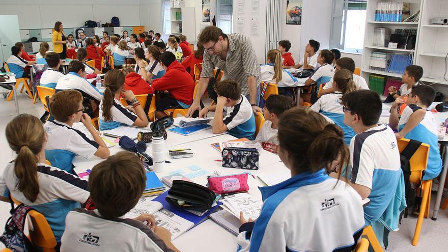 Un aula del colegio San Estanislao de Kotska, en una imagen del año pasado.