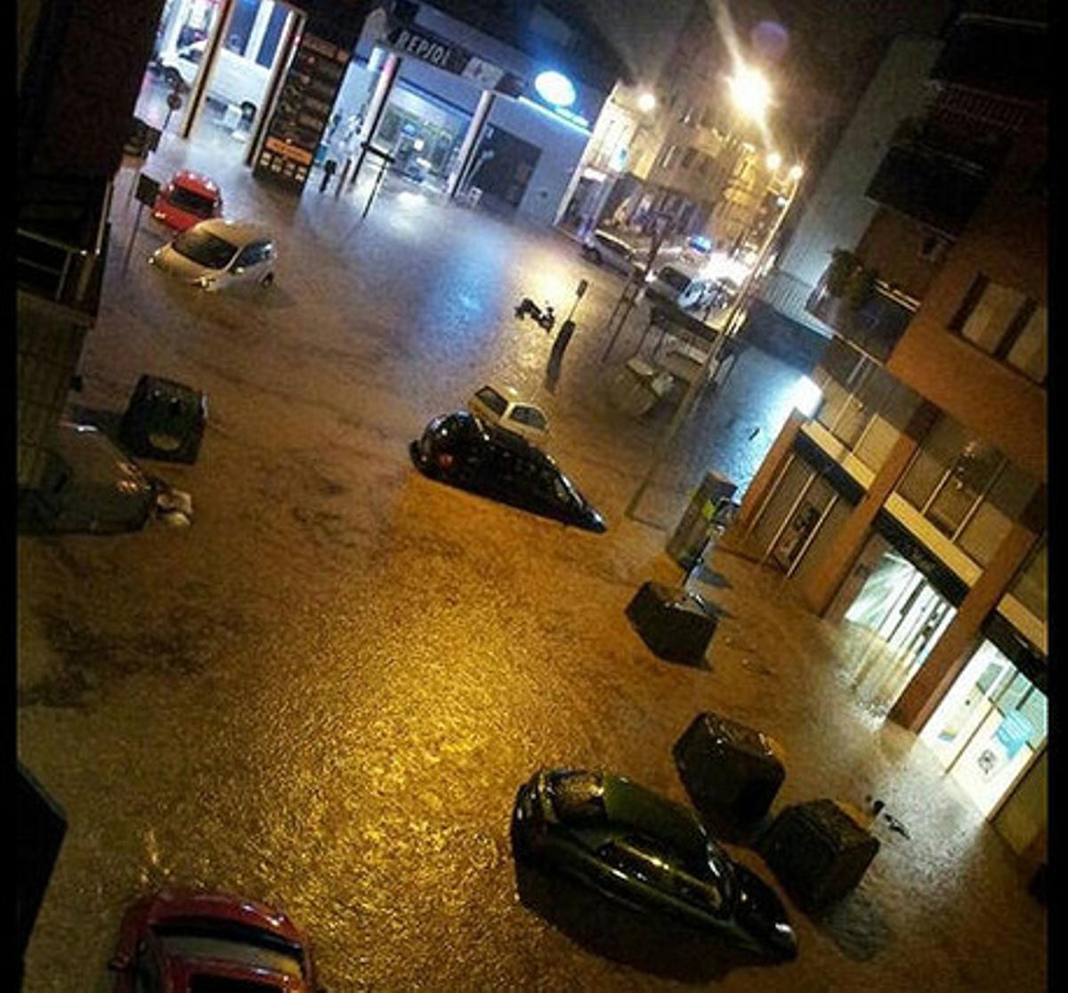 Problemes causats per la pluja a Lleida. ELENA SORRIBAS (TWITTER).