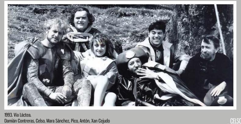 Sito e os seus compañeiros de reparto en “A Vía Láctea” no 1993.