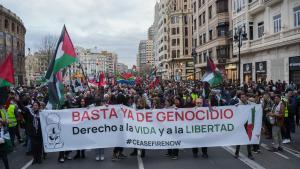 Manifestación en Valencia en solidaridad con Palestina.