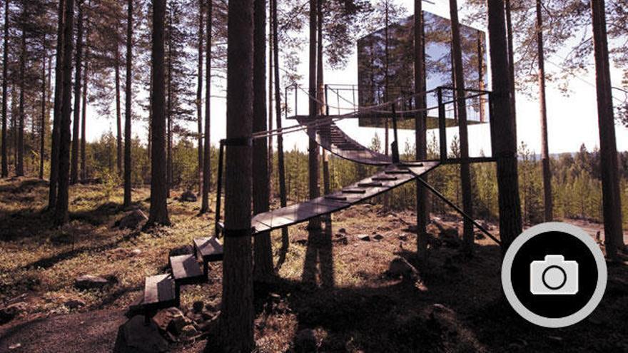 Imagen del Tree Hotel , en Suecia.