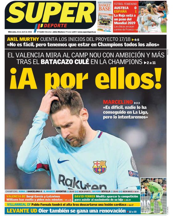 Portadas deportivas miércoles 11 de abril