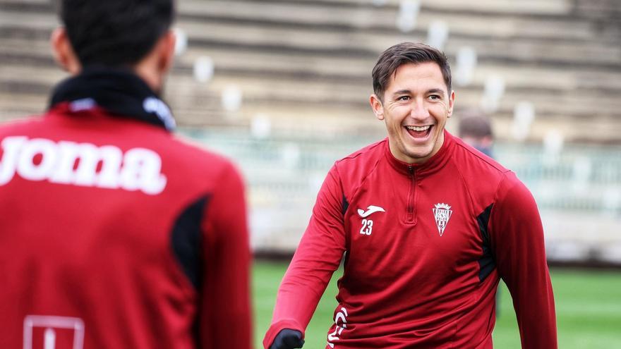 Christian Carracedo, sonriente durante una sesión de trabajo en la Ciudad Deportiva.