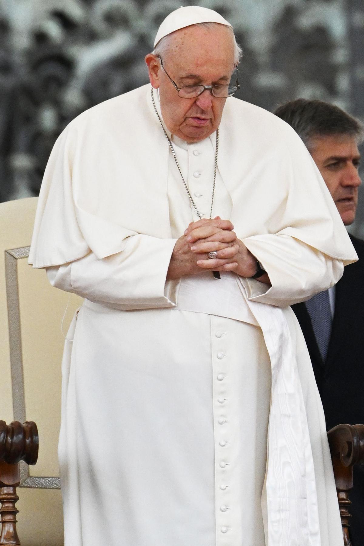 El Papa Francisco durante la audiencia general semanal en la plaza de San Pedro.