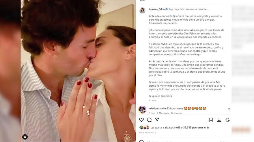 Tamara Falcó anuncia su boda con Íñigo Onieva