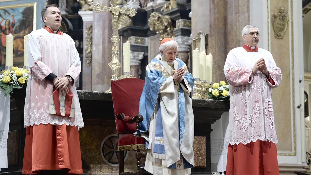 El cardenal Cañizares, este jueves en la celebración de la Purísima