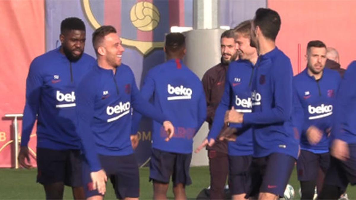 El enfado de Umtiti por un collejón de Arthur