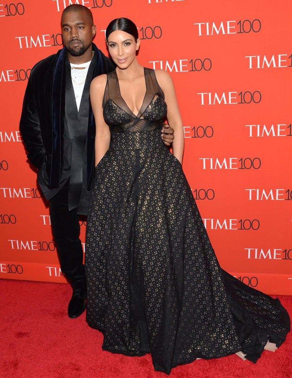 Kanye West y Kim Kardashian, en la gala Time 100
