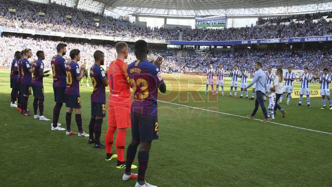 Las mejores imágenes del partido Real Sociedad  1 - FC Barcelona 2, de la Jornada 4 de la liga Santander