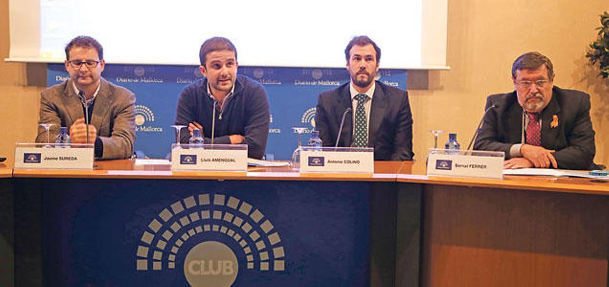 Sureda, Amengual (moderador), Colino y Ferrer durante del debate de ayer.