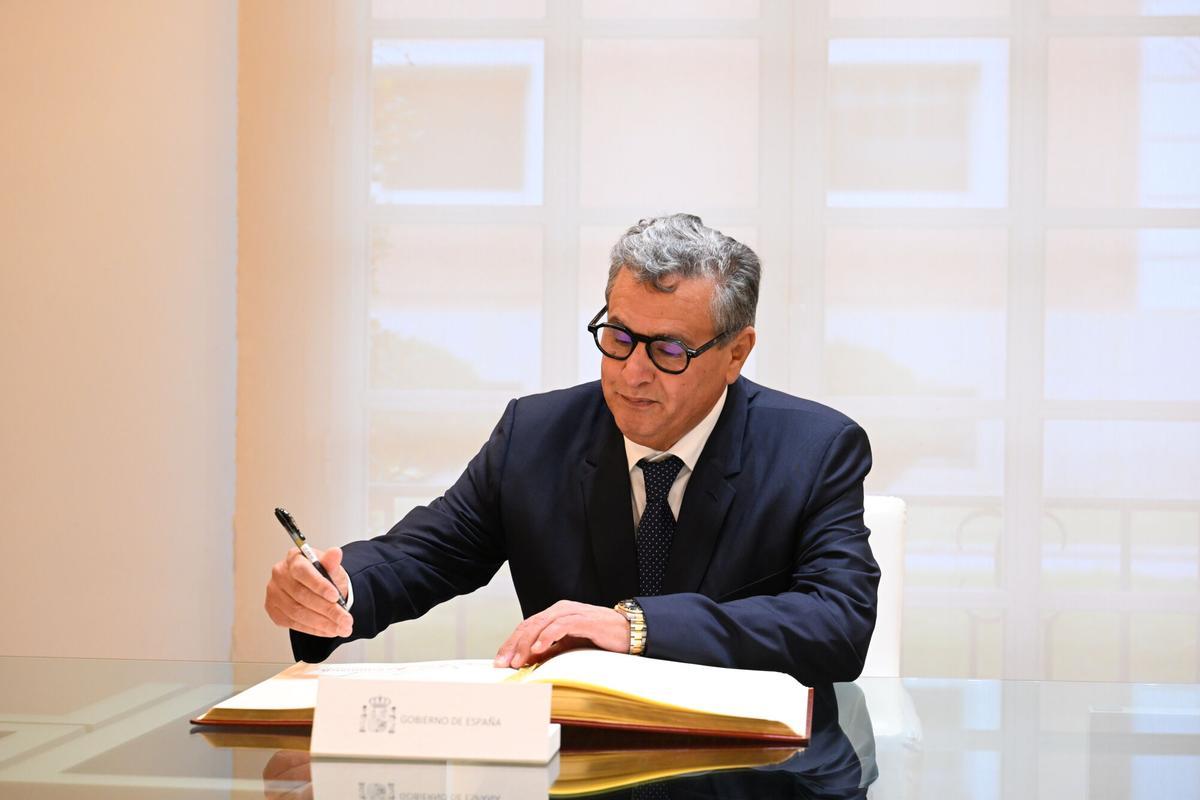 El primer ministro de Marruecos, Aziz Akhannouch, que estuvo en Malloca el fin de semana después de la tragedia de Ceuta