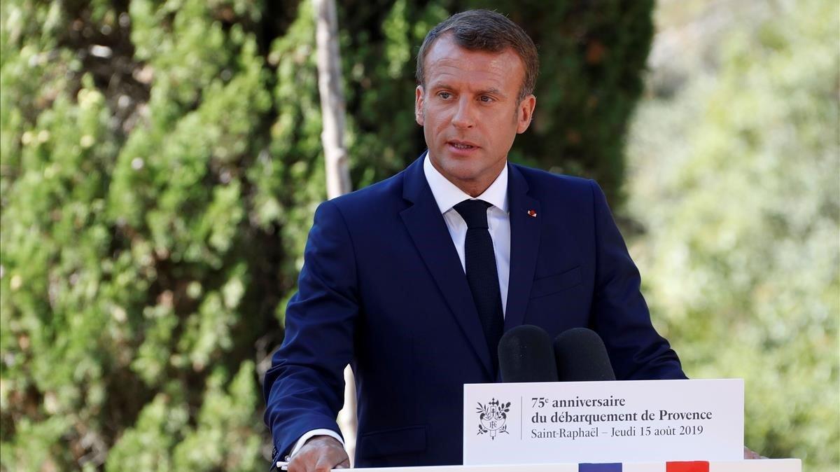 zentauroepp49447544 topshot   french president emmanuel macron delivers a speech190817152220