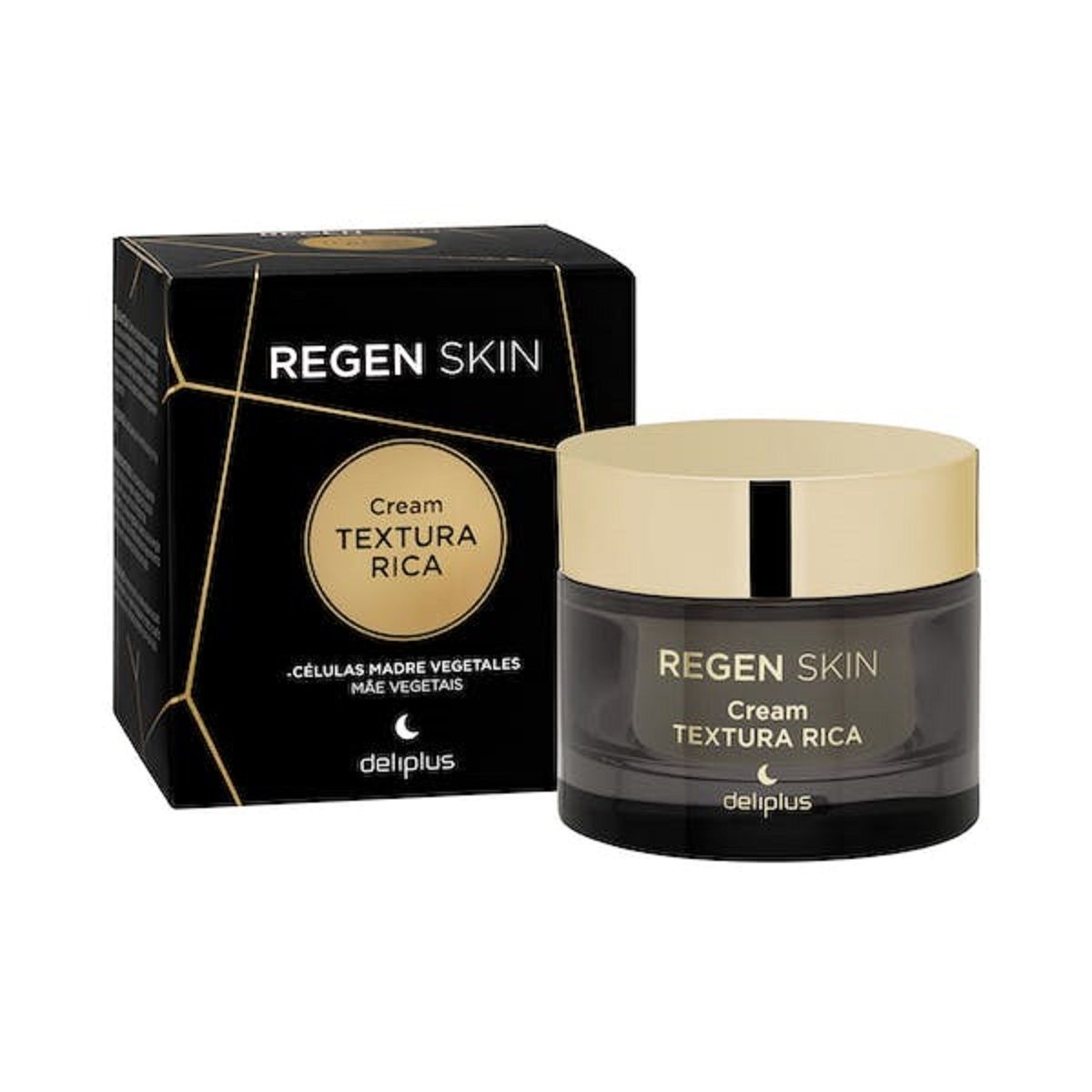 Crema facial noche Textura Rica Regen Skin Deliplus piel normal, seca y muy seca.