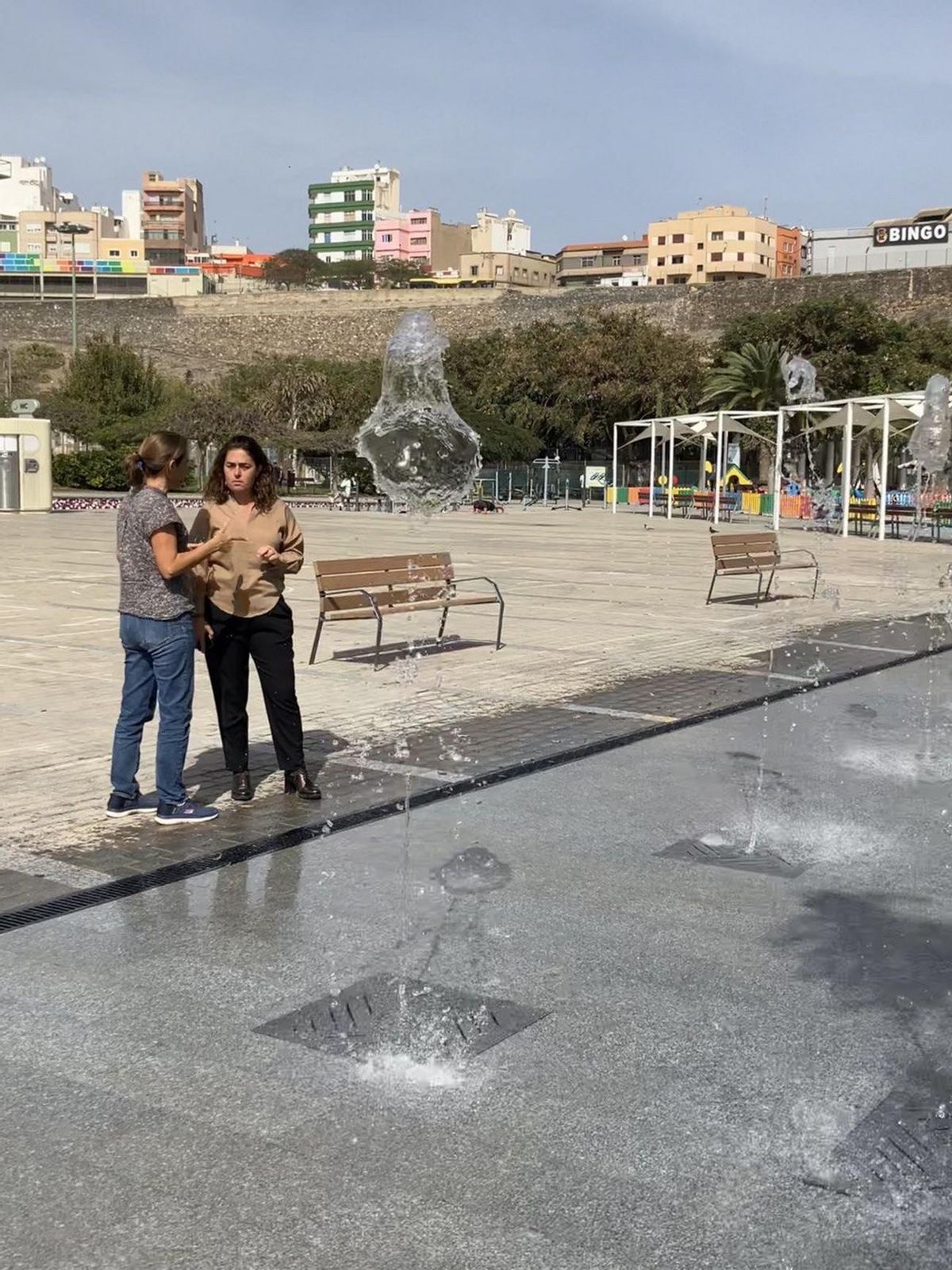 Las Palmas de Gran Canaria estrena sus fuentes transitables.