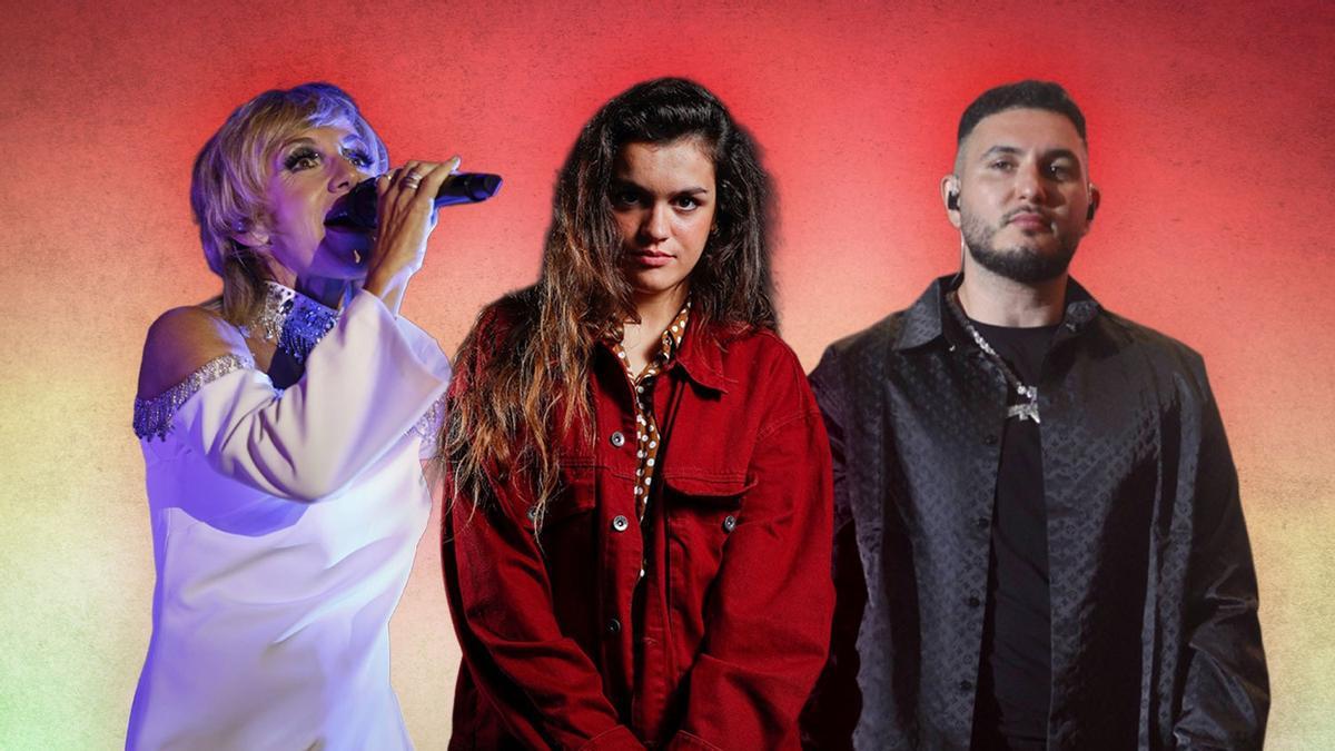 Por la izquierda, Ana Torroja, Amaia y Omar Montes.