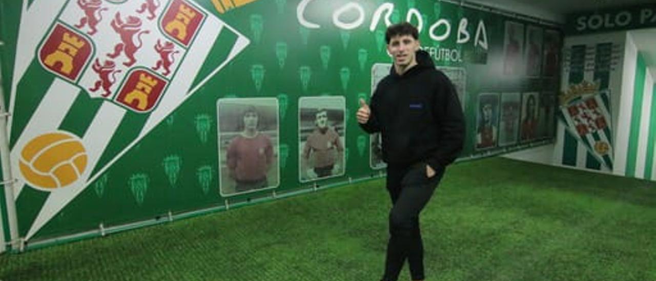 Marco Camus, durante su presentación oficial como nuevo jugador del Córdoba CF.