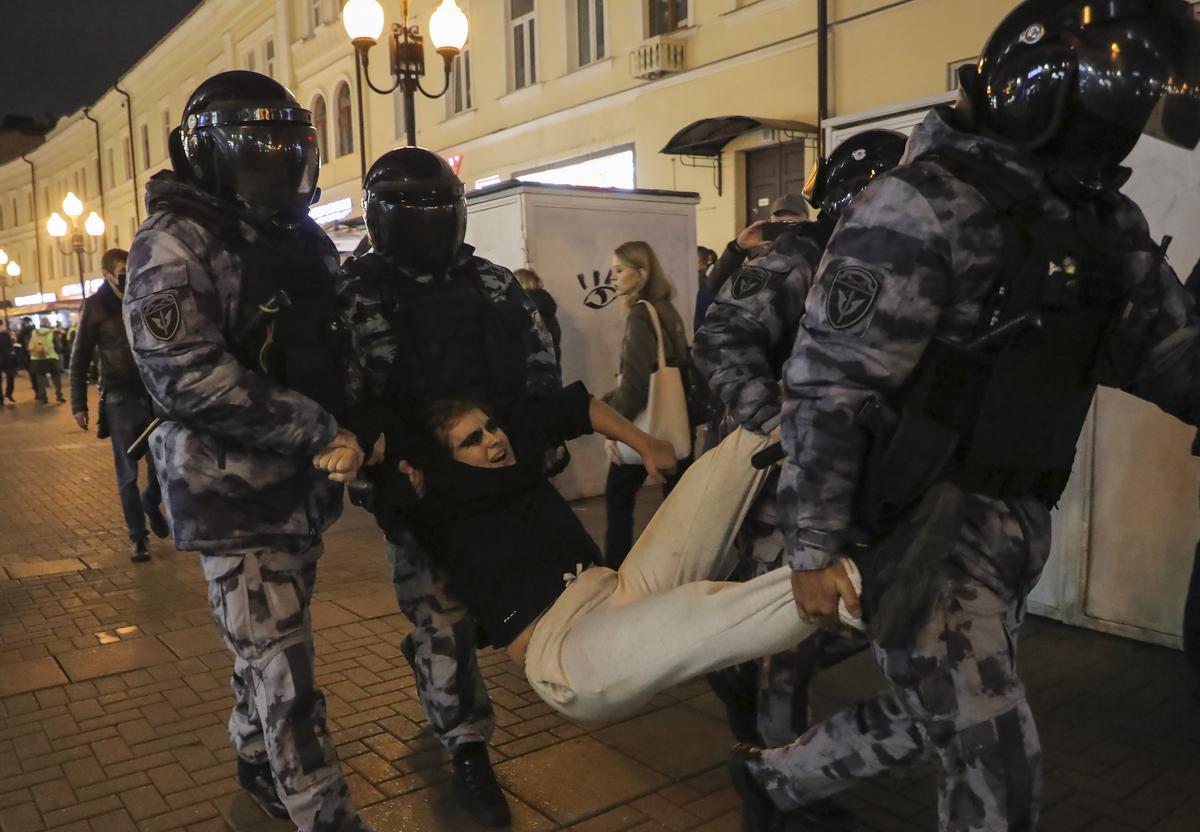 Protestas en Moscú contra la movilización para la guerra de Ucrania decretada por Putin