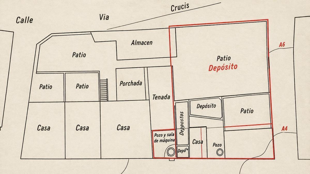Plano de casa para pozo y depósito.