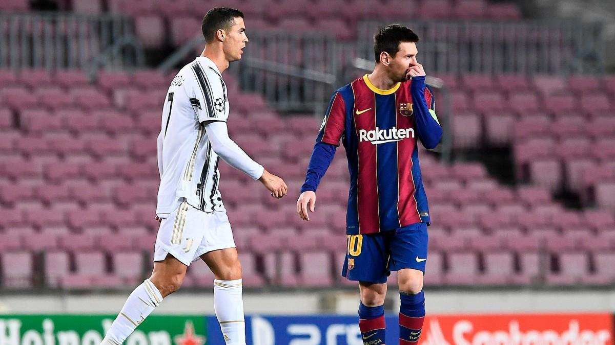 Cristiano Ronaldo y Leo Messi en un Barça-Juventus de la Champions League