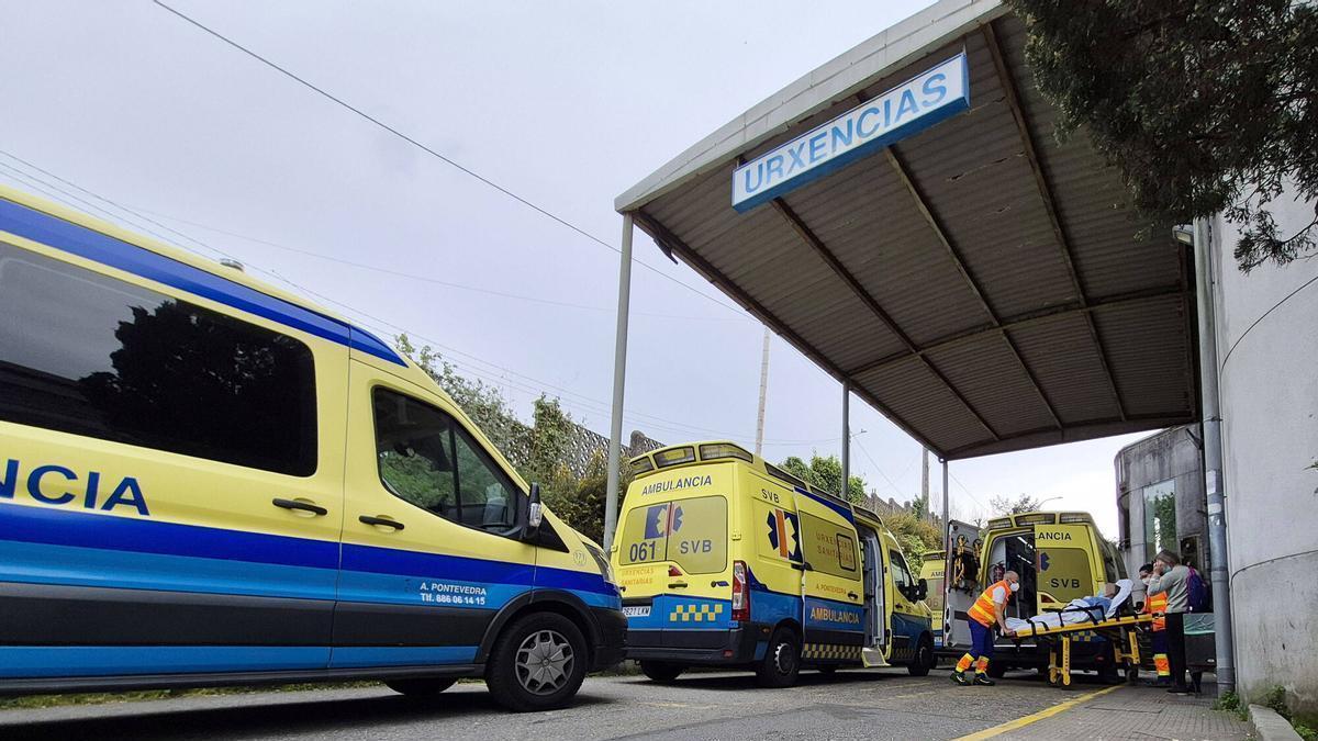 Entrada del servicio de Urgencias del Hospital Montecelo, en Pontevedra.