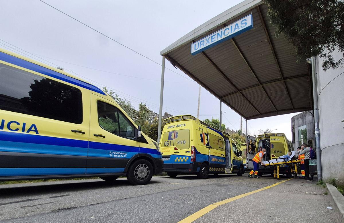 Entrada del servicio de Urgencias del Hospital Montecelo, en Pontevedra.