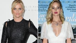 Las actrices estadounidenses Reese Witherspoon y Jennifer Lawrence