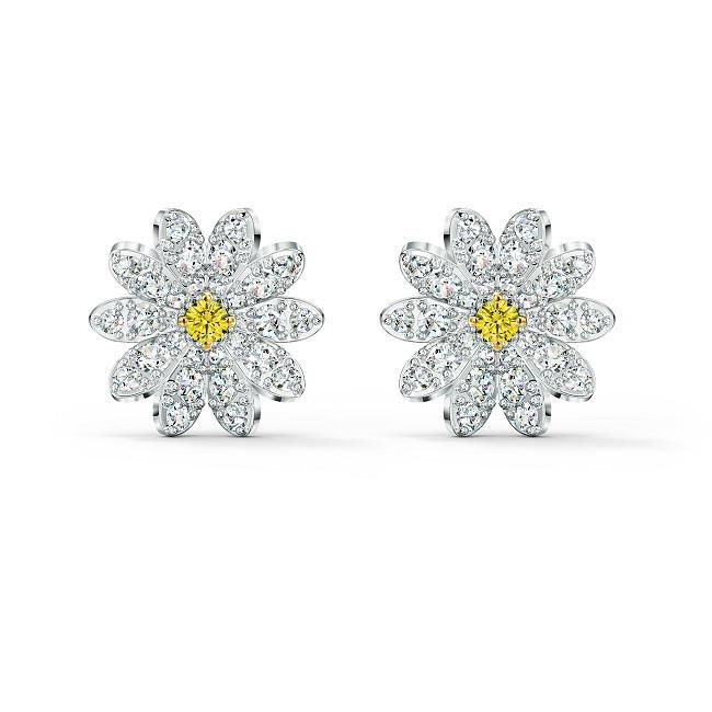 Pendientes de botón con forma de margarita, de Swarovski