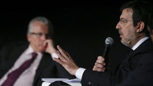 GRA207  MADRID  21 05 2014 - El juez de la Audiencia Nacional Fernando Andreu  durante su intervencion en el congreso internacional sobre justicia universal que se celebra esta semana en Madrid organizado por la Fundacion Internacional Baltasar Garzon  FIBGAR   EFE Juan Carlos Hidalgo